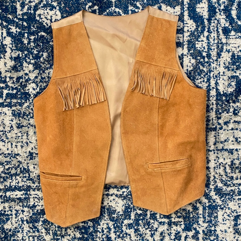 Vintage Genuine Suede Fringe Western Vest